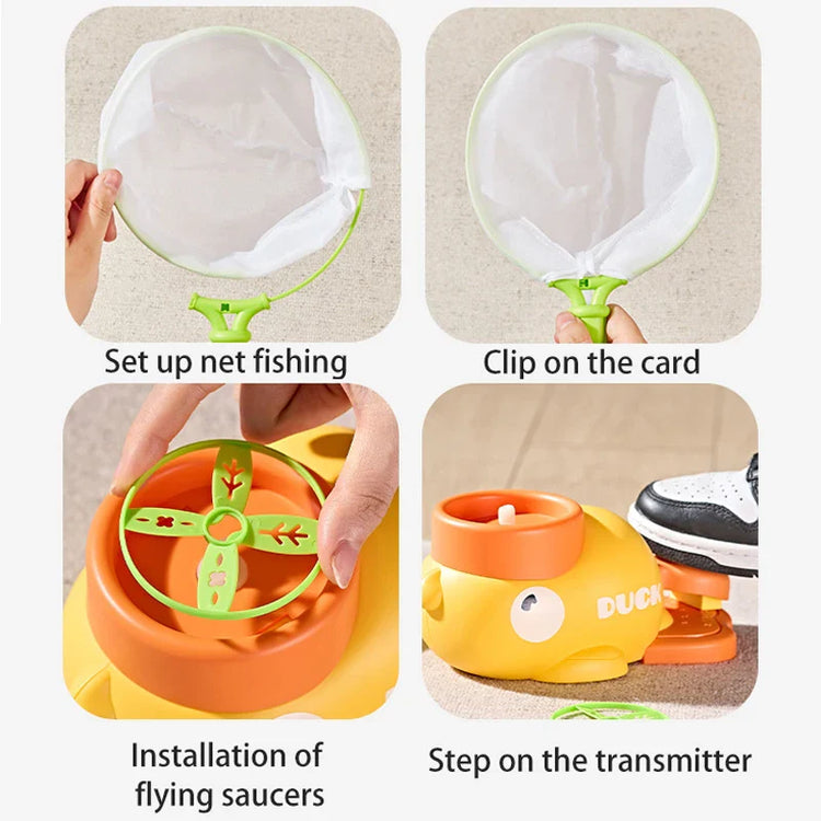 Flying Disc Air Rocket Launcher Saucer Outdoor Soaring Propeller Garden Game Novel Children Toy for Kid Jump Sport Free Shipping