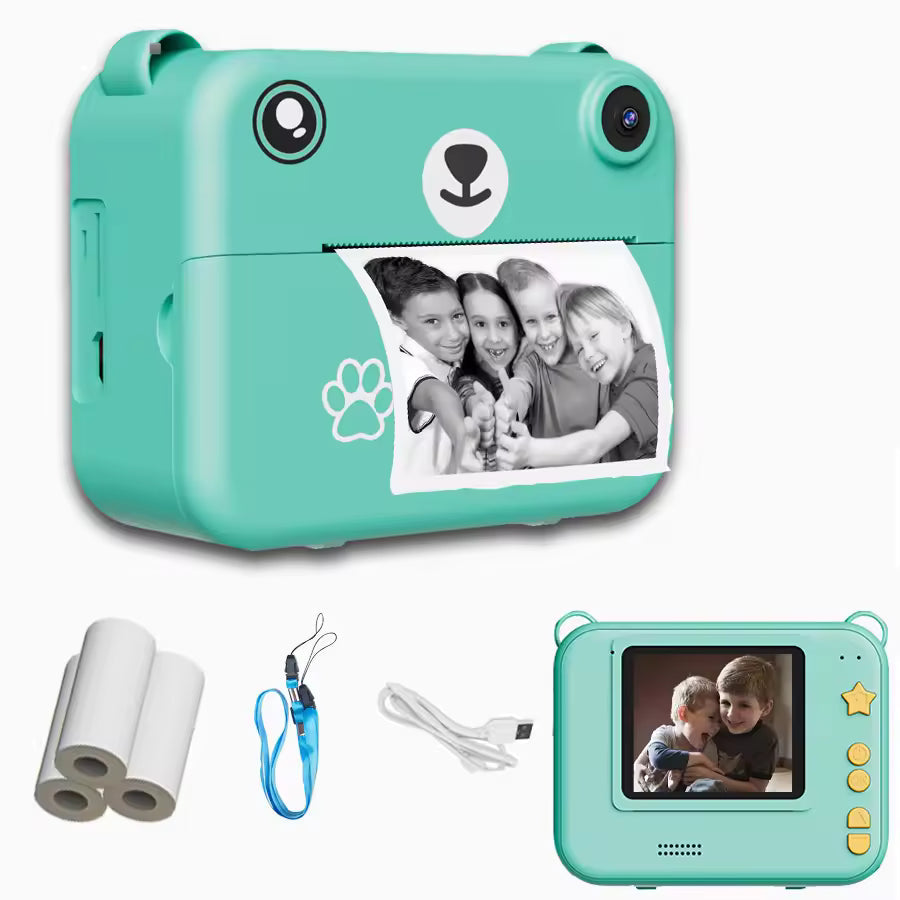 Kids Digital Camera Photography Instant Print Photo 1080P HD With Video Recorder Mini Thermal Printer Educational Birthday Gifts