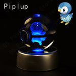 3D Pokemon Crystal Ball 5CM Mewtwo Pikachu Gengar Crystal Glass Pokemon Ball Pokeball Figure Night Light LED Lamp Base Gift